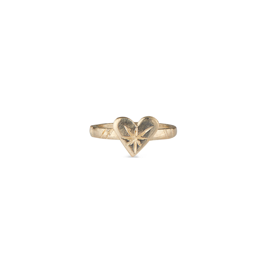 The solid Natalie McMillan 14k Harte Gold ring is best way to add a little LOVE to your jewelry collection!